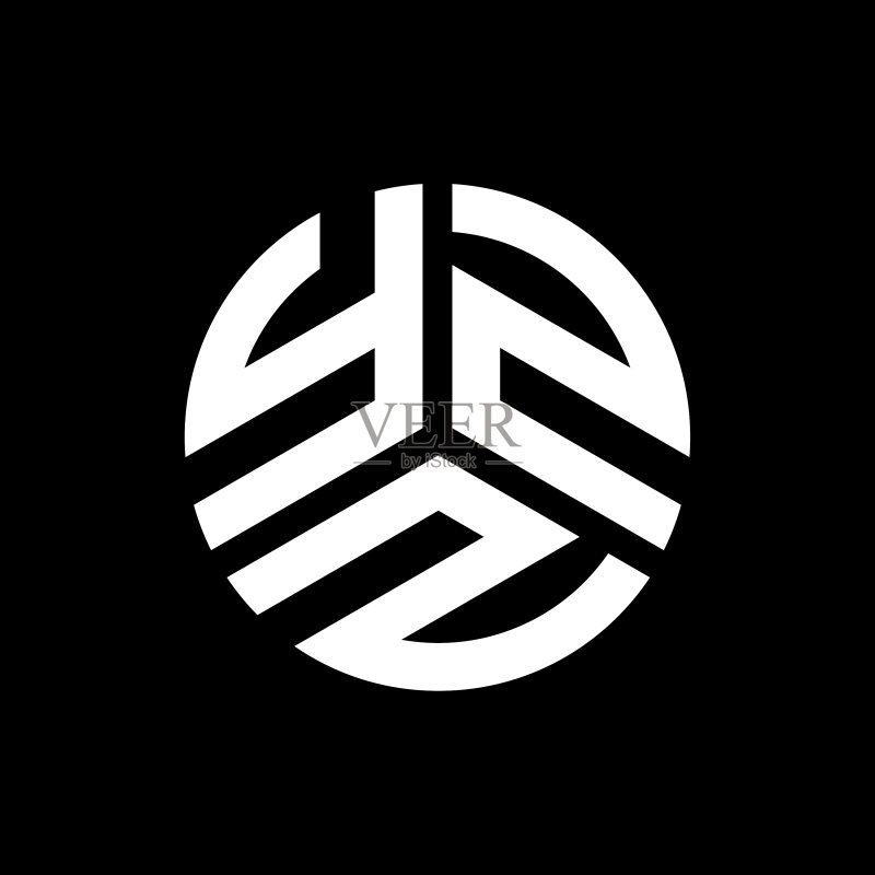 黑色背景上的YZZ字母标志设计图标素材