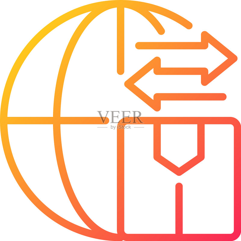 商品进出口渐变线性图标图标素材