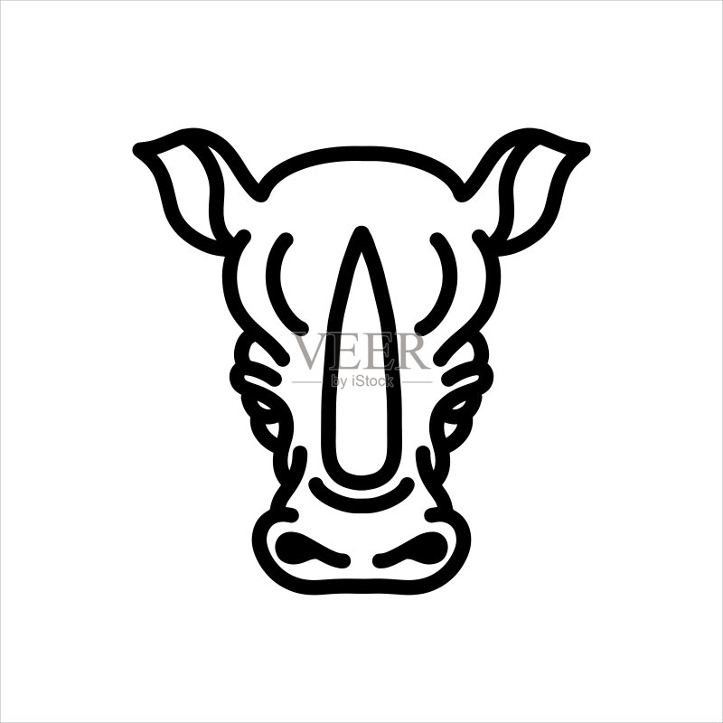 犀牛矢量线条图标图标素材