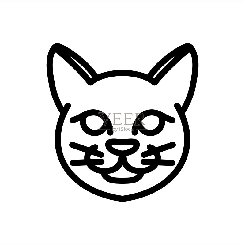 猫咪矢量线条图标图标素材
