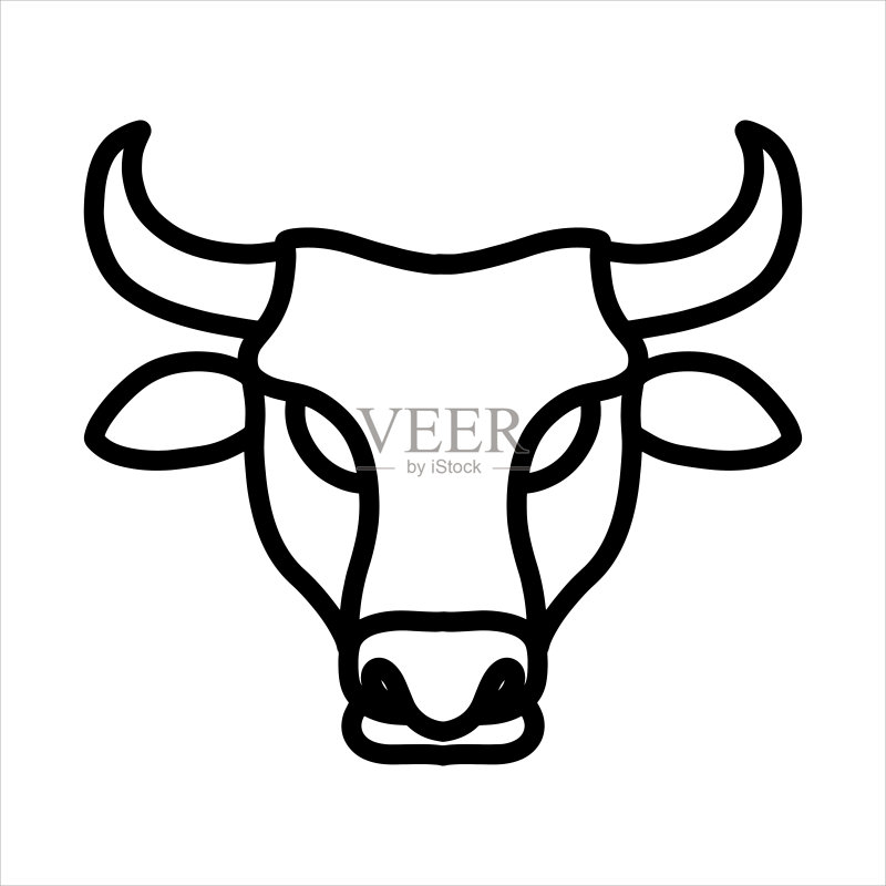 牛矢量线条图标图标素材