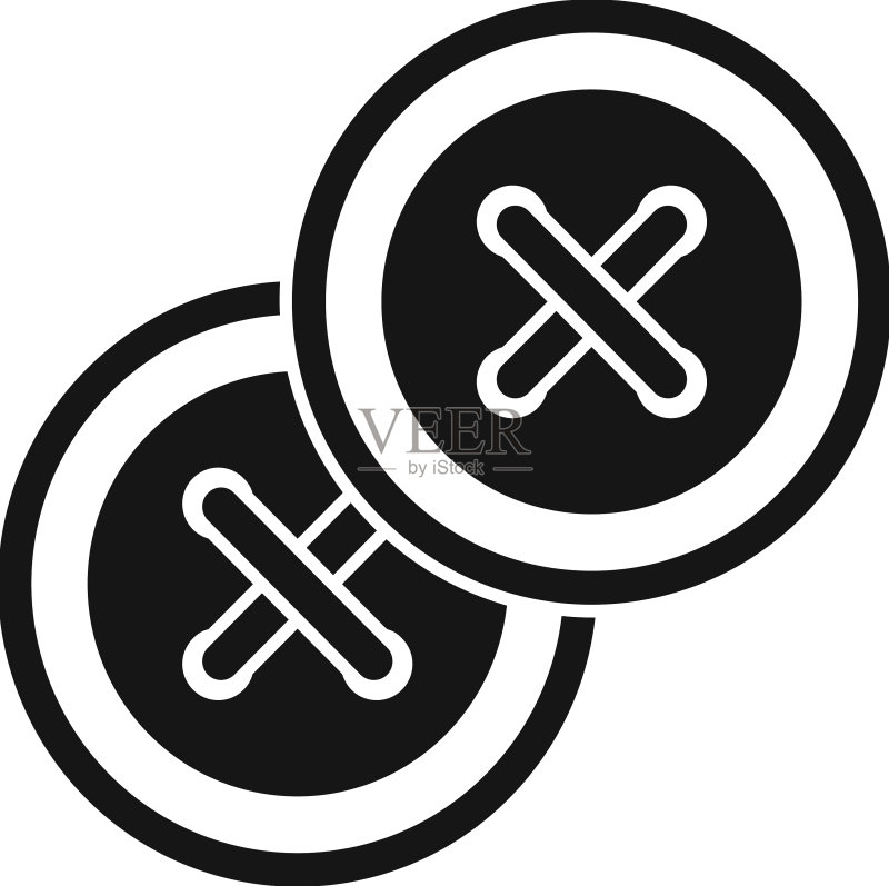 缝纫纽扣图标简单维修裁缝图标素材
