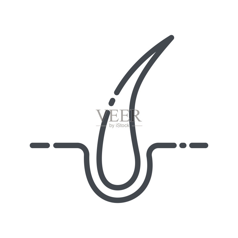 人头发侧面线条图标。医疗保健符号隔离图标素材