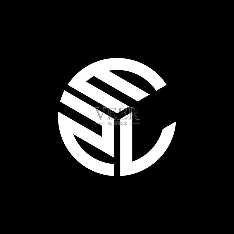 EZL字母黑色背景标志设计图标素材