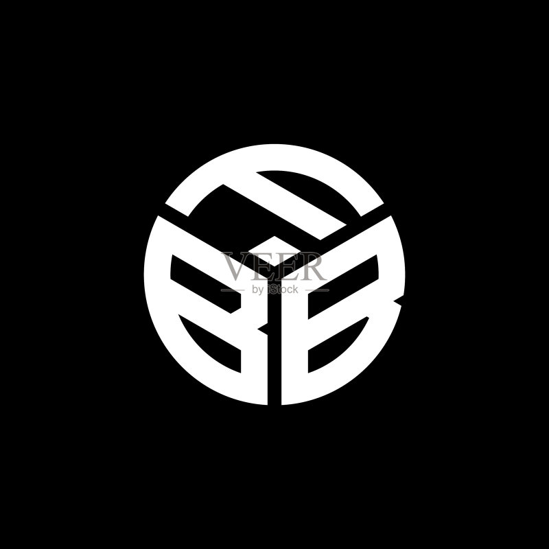 黑色背景上的FBB字母标志设计图标素材