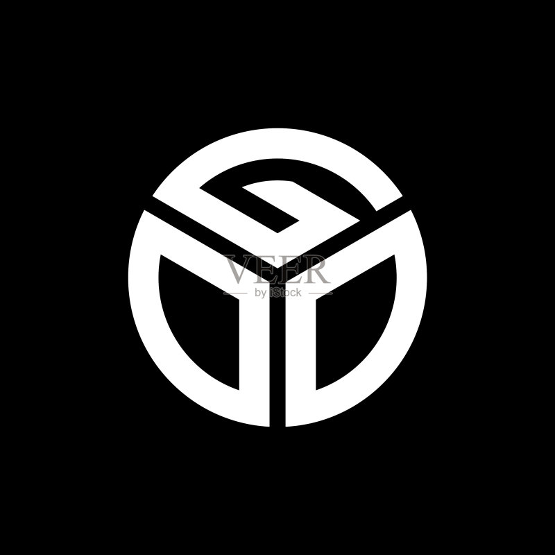 黑色背景上的Goo字母标志设计图标素材