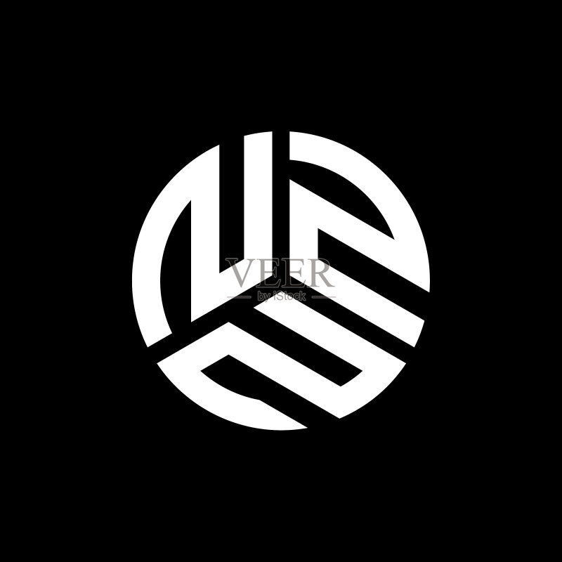 黑色背景NZN字母标志设计图标素材