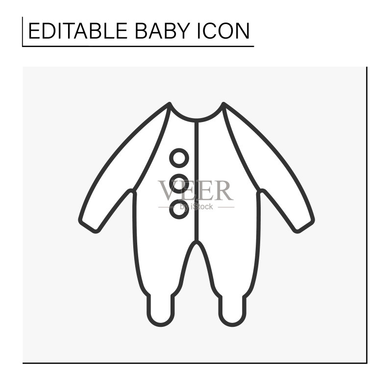 婴儿服装线条图标图标素材