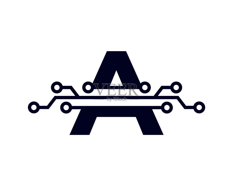 技术字母A未来主义标志模板图标素材