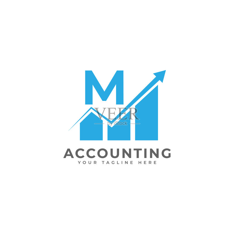 字母M图表金融Logo图标素材