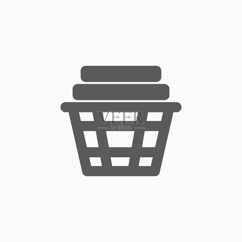 洗衣篮图标,衣物篮矢量图图标素材