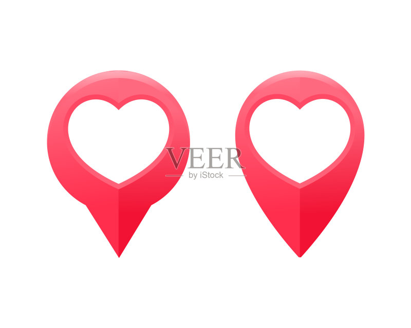 红心图标地图指针图标素材