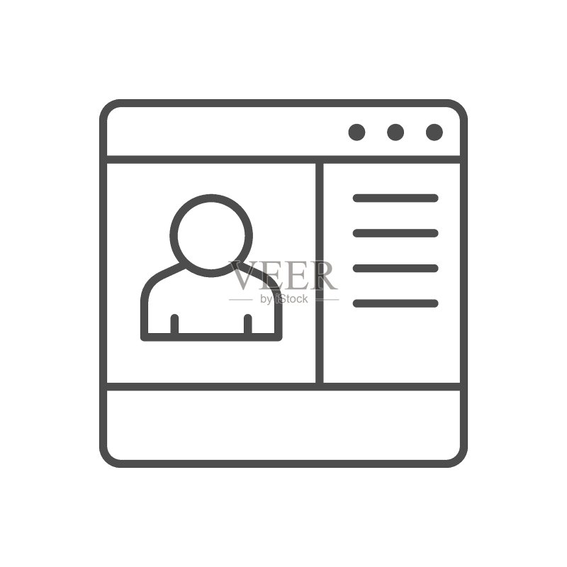 在线会议线性轮廓图标图标素材