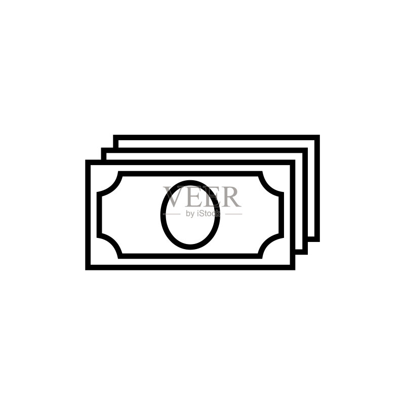 现金线图标矢量轮廓标志图标素材