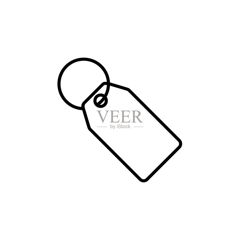 价格标签线形图标,矢量轮廓logo,白色背景图标素材