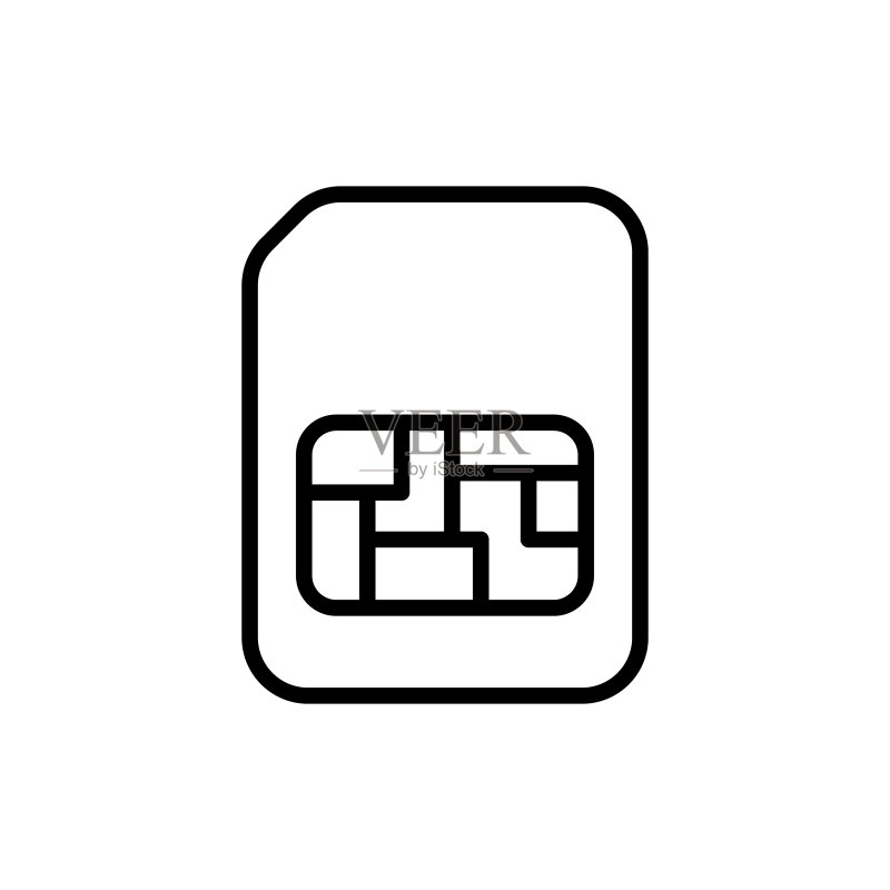 SIM卡矢量图标。标志图标素材