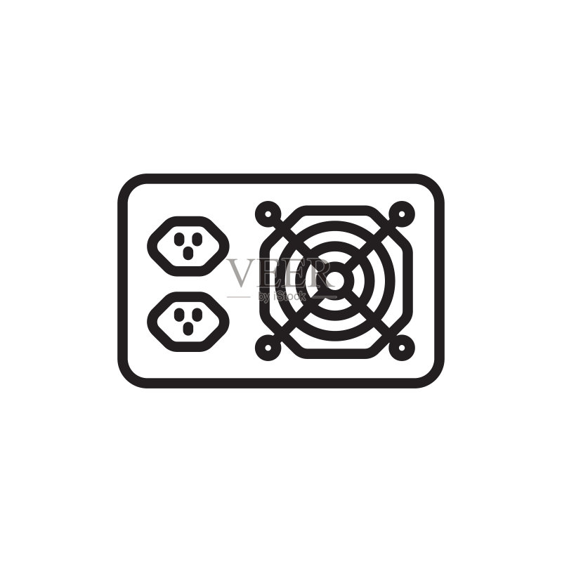 矢量电脑电源图标,标志图标素材