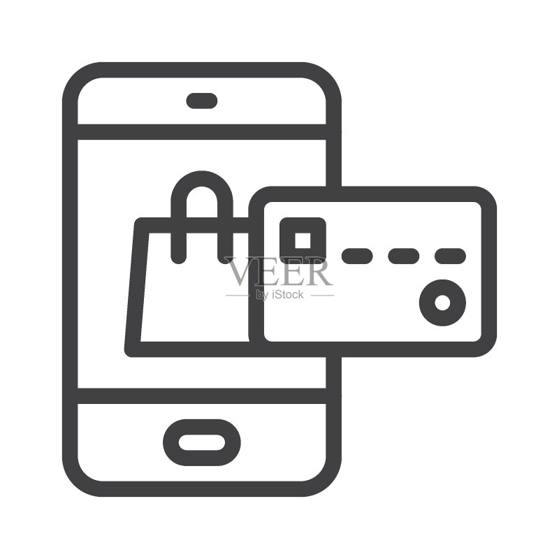 在线支付线性图标图标素材