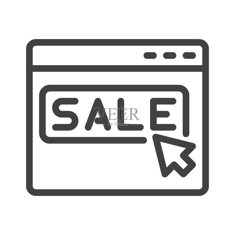 在线商店线条图标图标素材