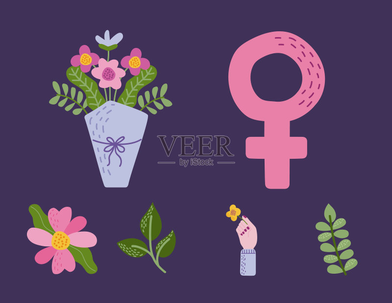 妇女节图标素材