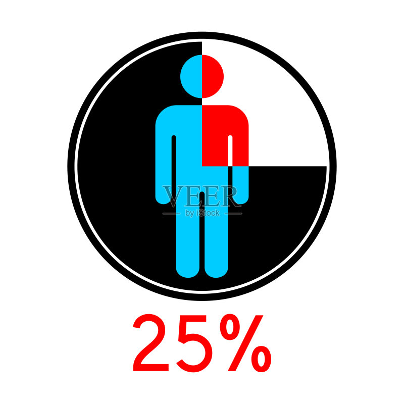 含人物图标的25%圆形图图标素材