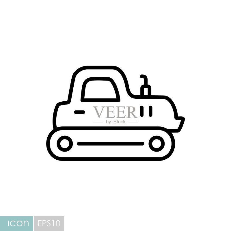 履带式拖拉机矢量隔离图标图标素材