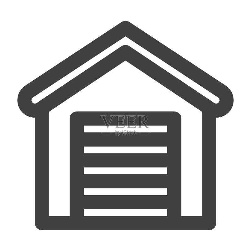 车库门线条图标图标素材