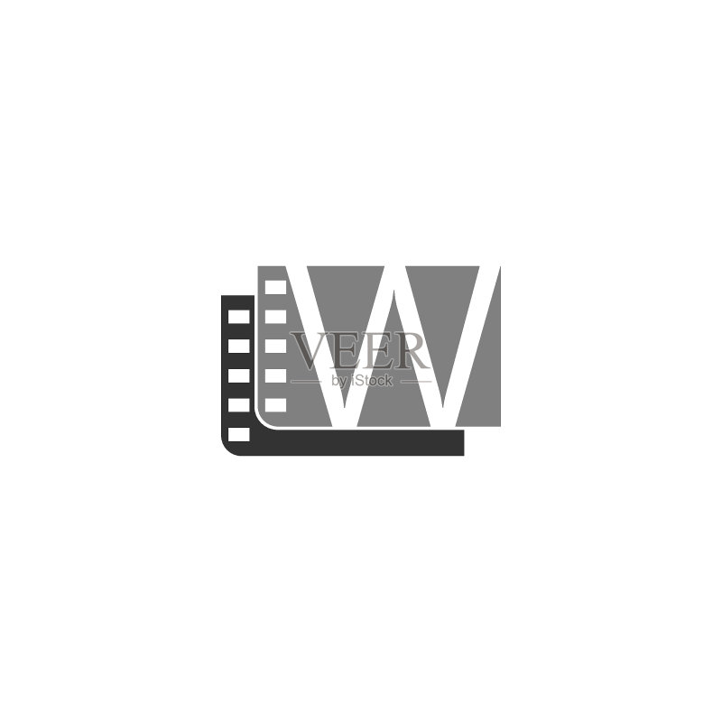 胶片风格字母W图标模板图标素材