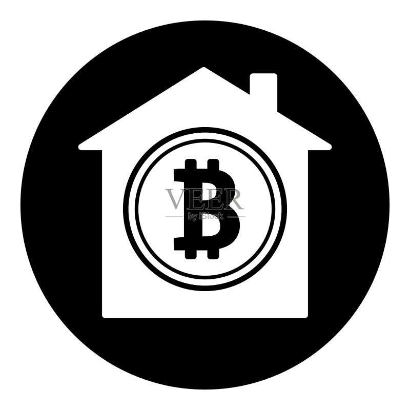 白色背景上的比特币扁平图标图标素材