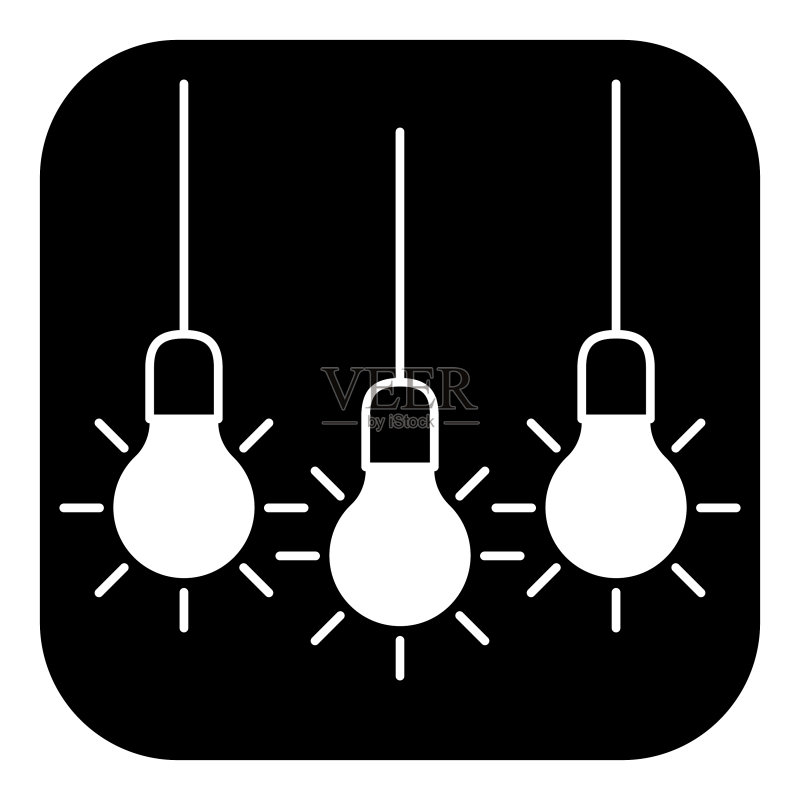 白色背景上的灯泡创意扁平图标图标素材