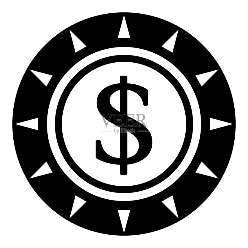 白色背景上的美元扁平图标图标素材
