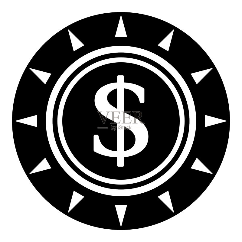 白色背景上的美元扁平图标图标素材