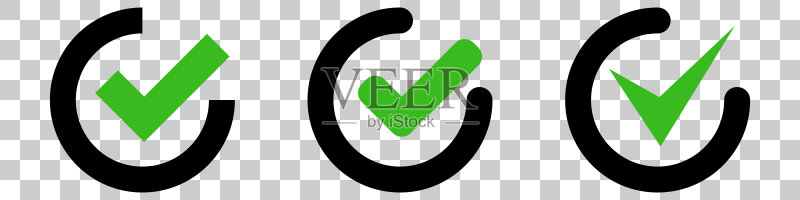 选中标记图标:成功和验证矢量图标素材
