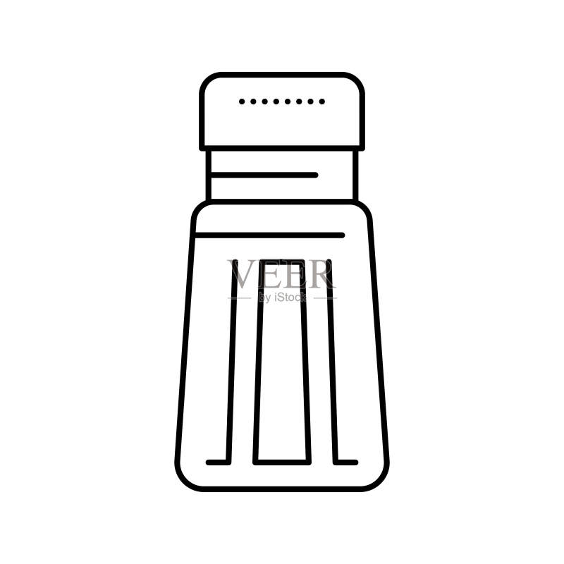 盐瓶线条图标矢量图图标素材
