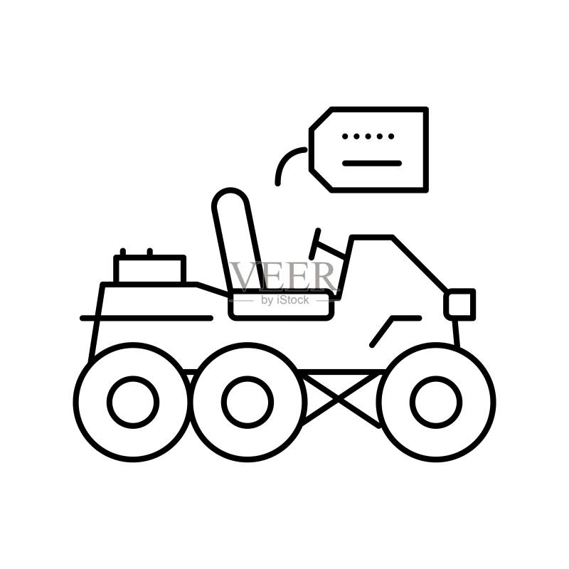 自制车辆线条图标矢量隔离插图图标素材