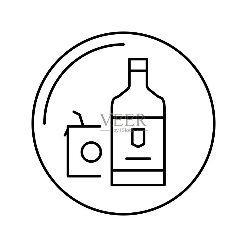 饮品部门商店线性图标矢量图图标素材