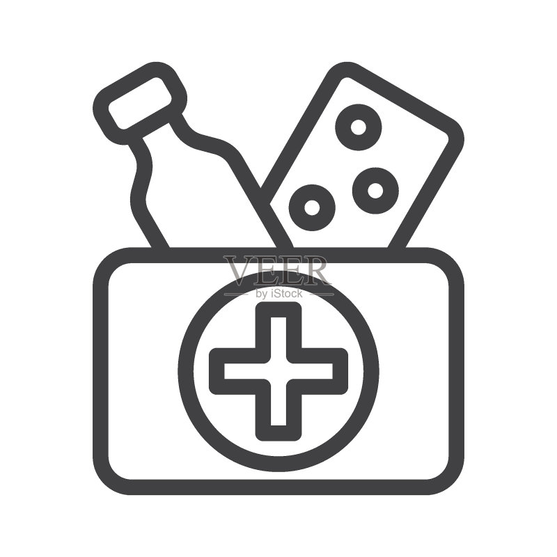 带药品线条医疗包图标图标素材