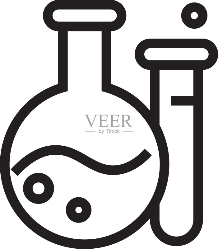 带有科学玻璃器皿的实验室烧瓶图标图标素材