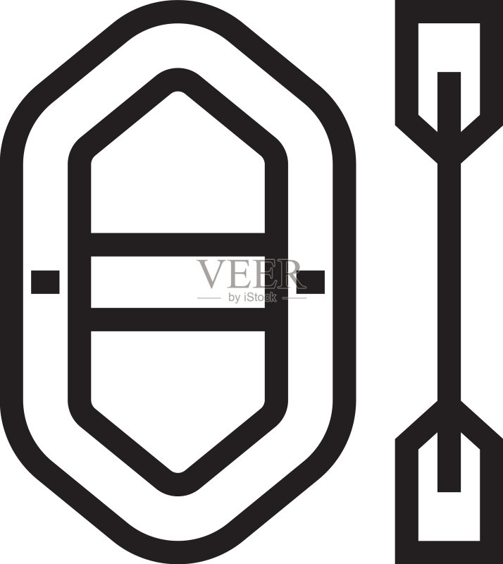 带桨充气橡皮艇图标图标素材