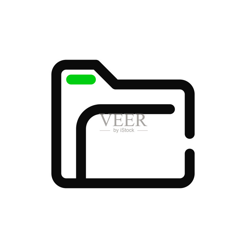简约线条文件夹图标,可编辑描边图标素材