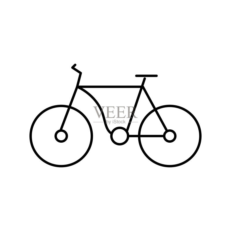 自行车运输线路图标矢量图图标素材