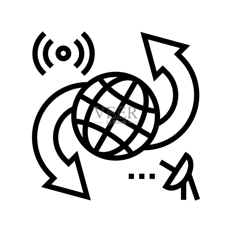广播技术线性图标矢量图图标素材