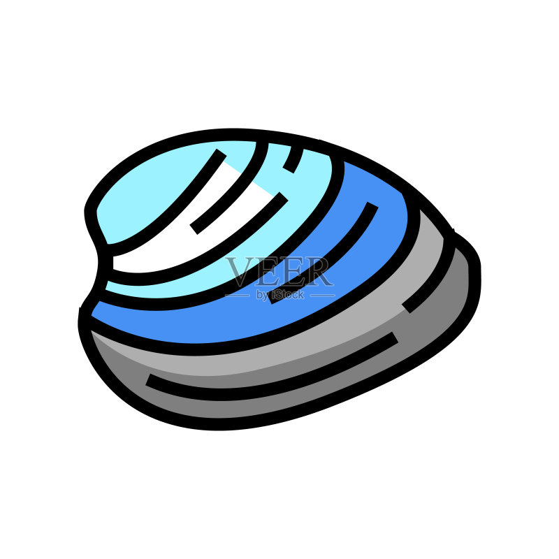 海洋蛤蜊彩色图标矢量图图标素材