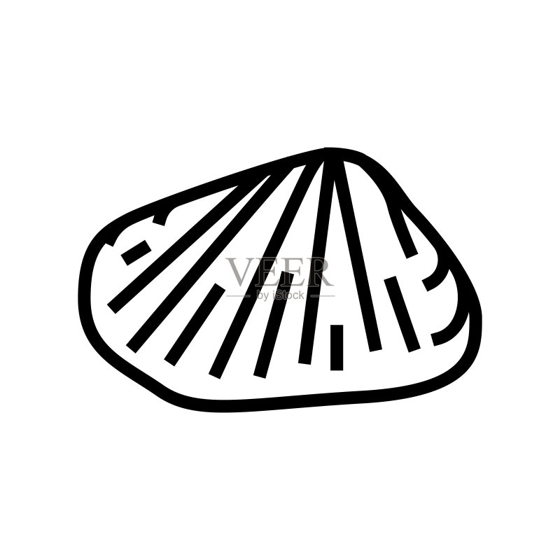 海螂蛤线形图标矢量插图图标素材