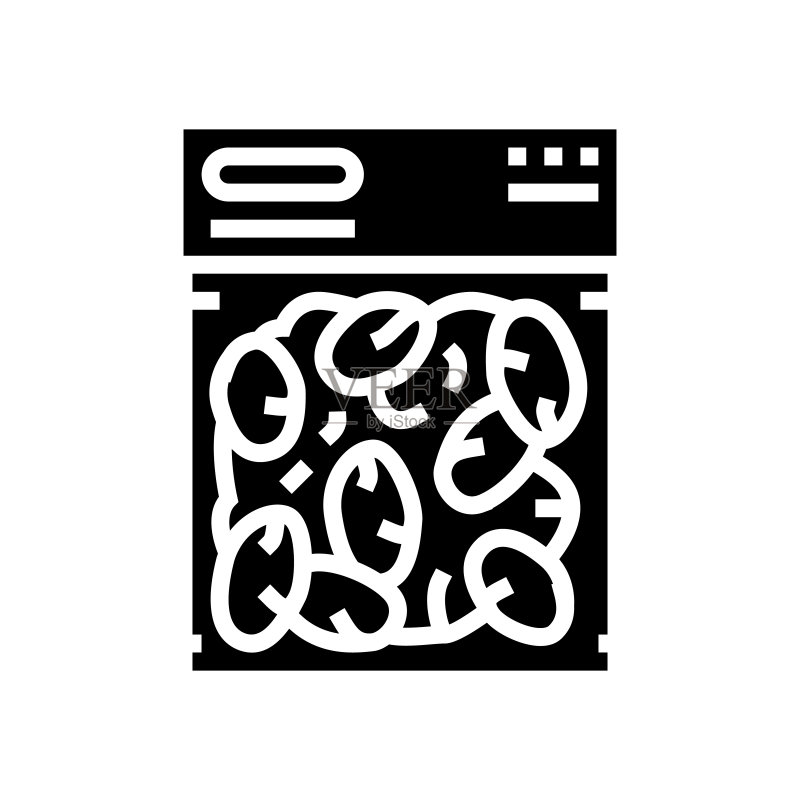 冷冻牡蛎标志符号矢量插图图标素材