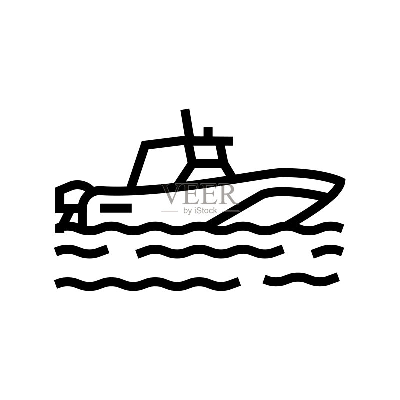 船只运输线条图标矢量插画图标素材