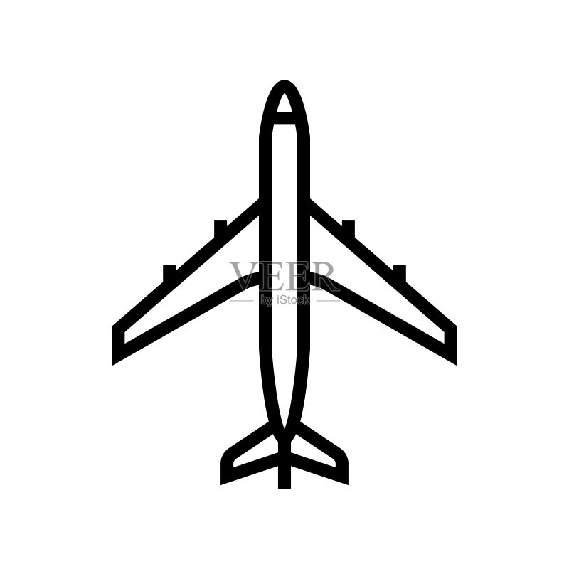 飞机航空运输线性图标矢量插图图标素材