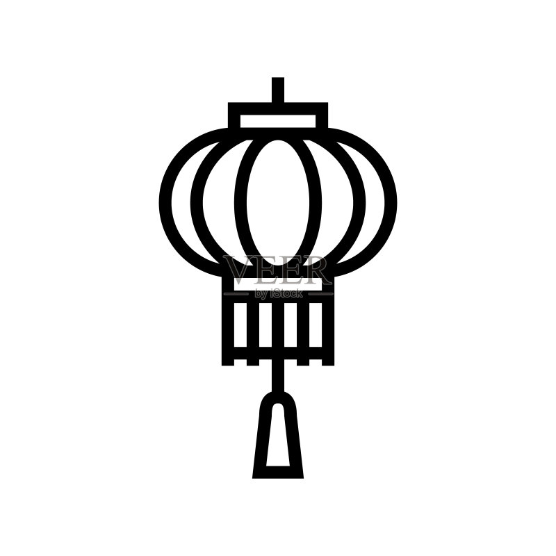 灯笼配件线图标矢量图图标素材