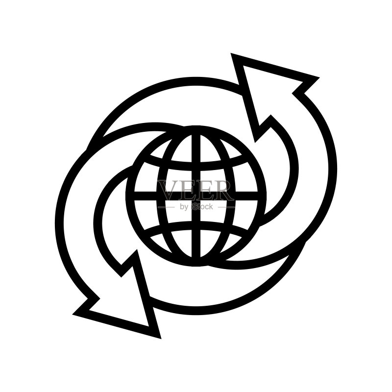 气候变化线性图标矢量插图图标素材