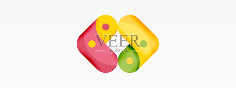 创意几何壁纸圆形箭头形状图标素材